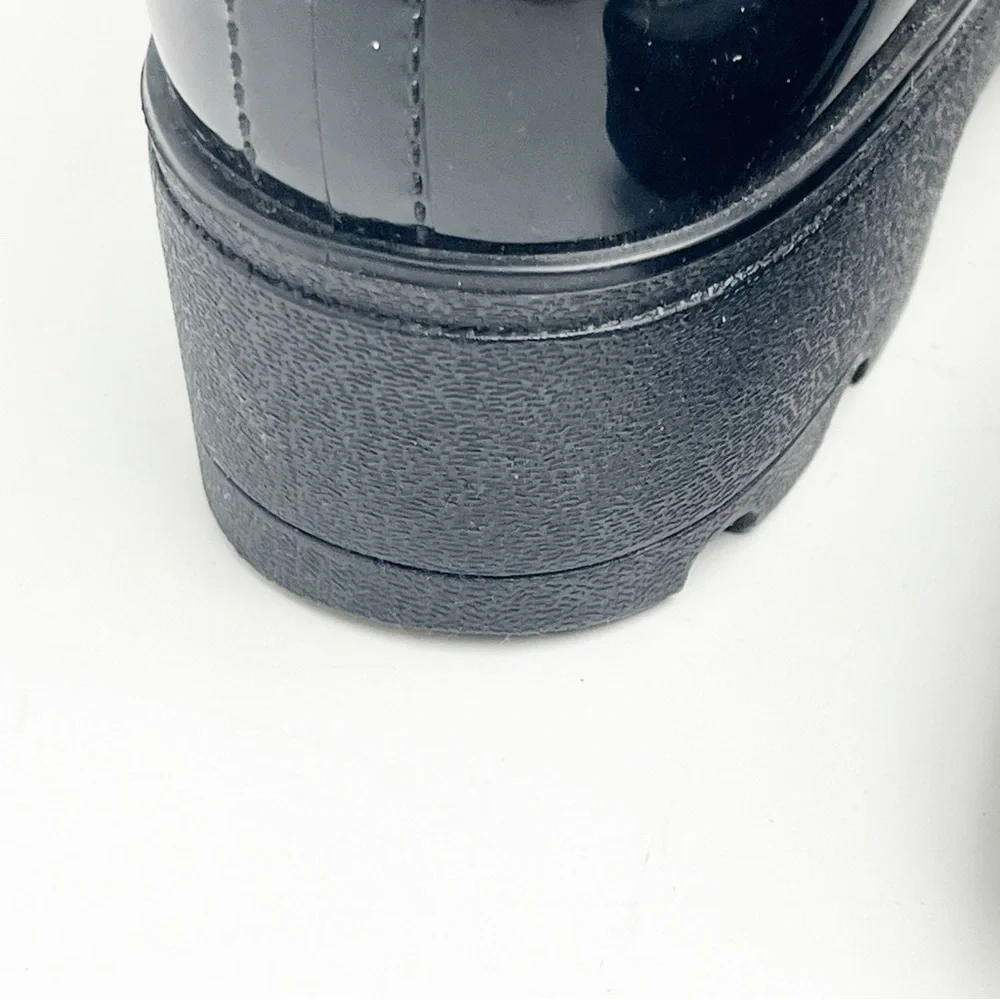 CAPELLI Of New York Classic Black Almond Toe Slip On Rain Boots, Size 7